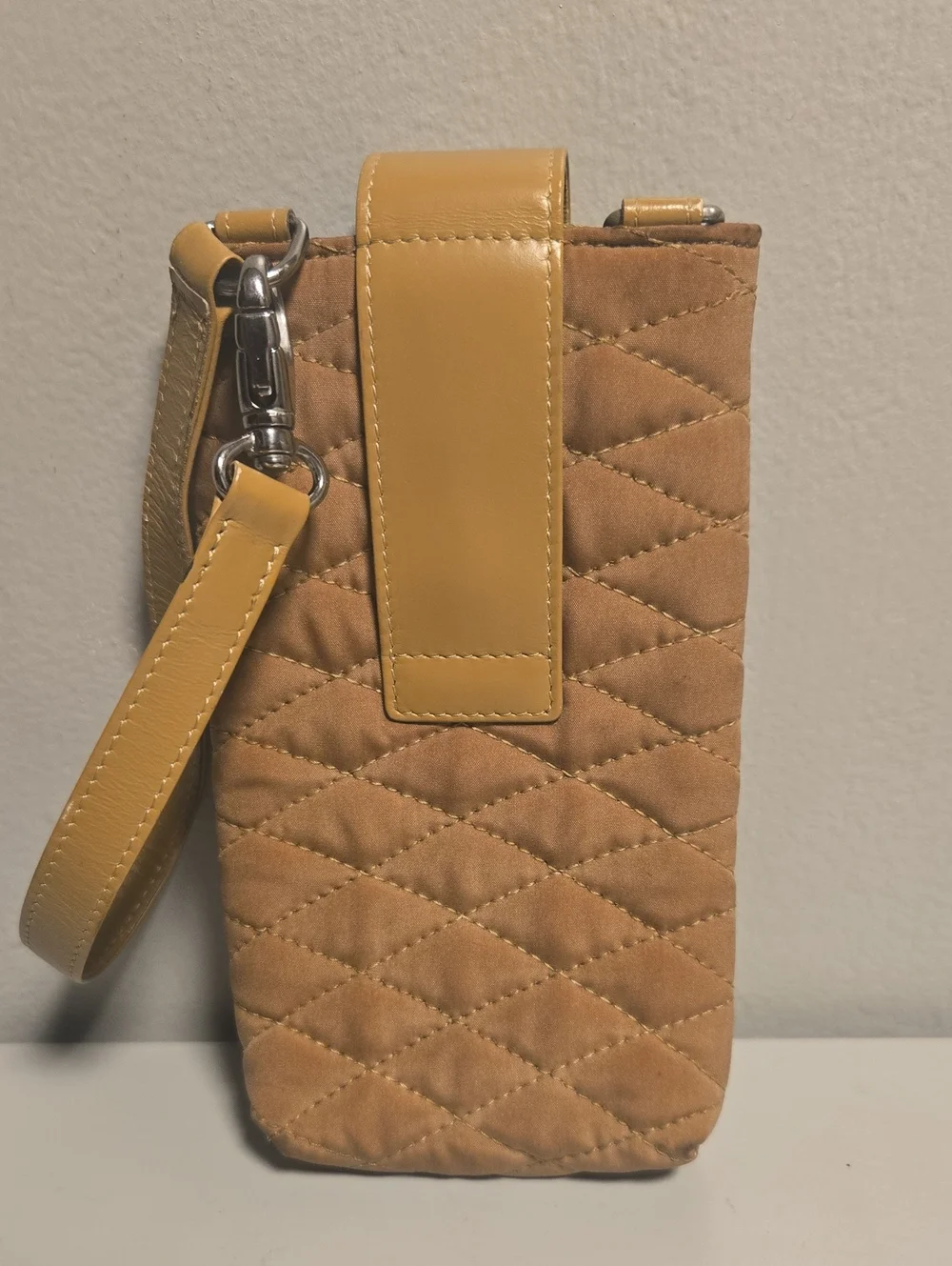 Bally Quilted Crossbody Phone Bag - Tan/Yellow